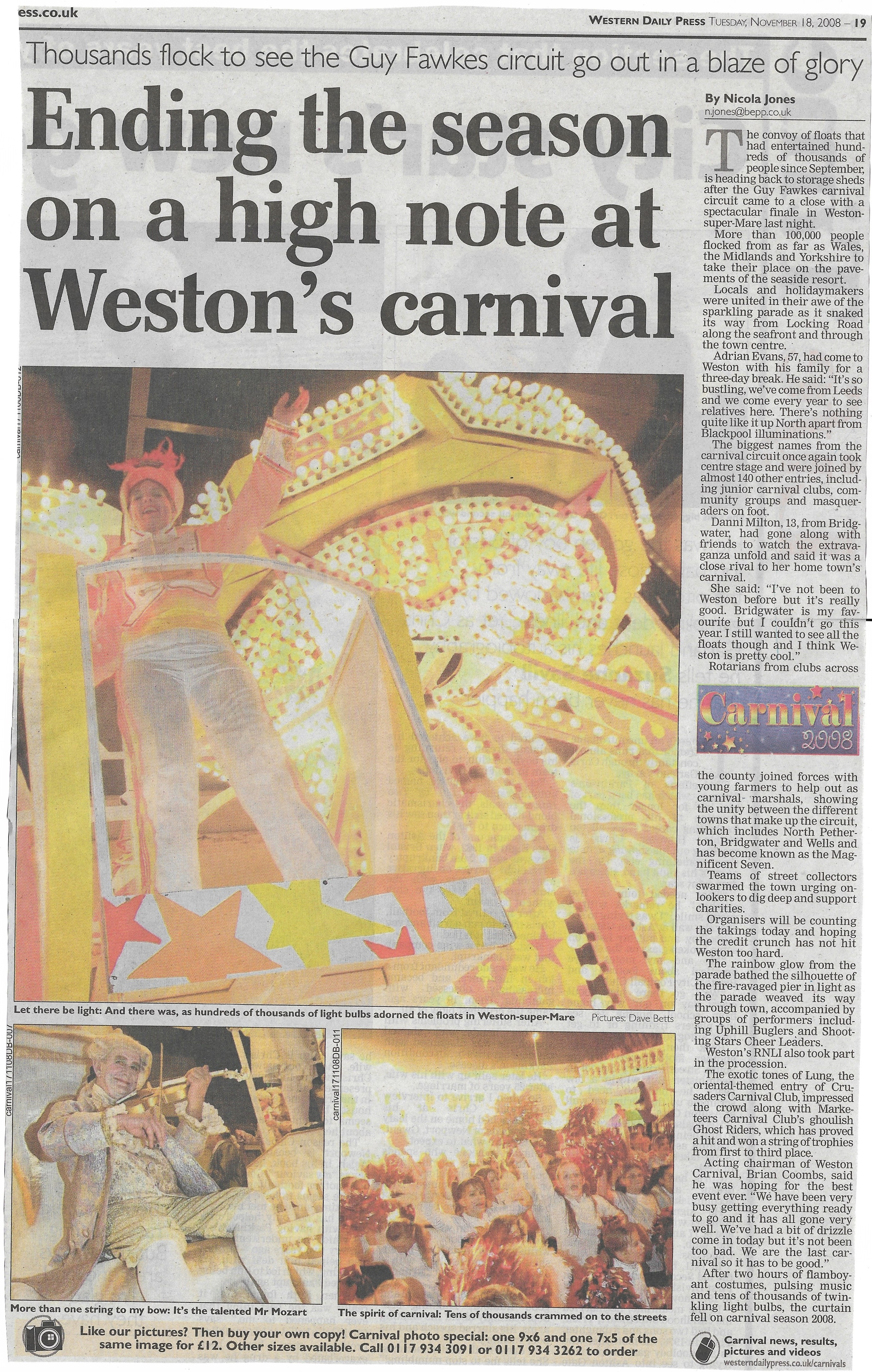 2008 Western Daily Press about Weston Super Mare (18.11.08)